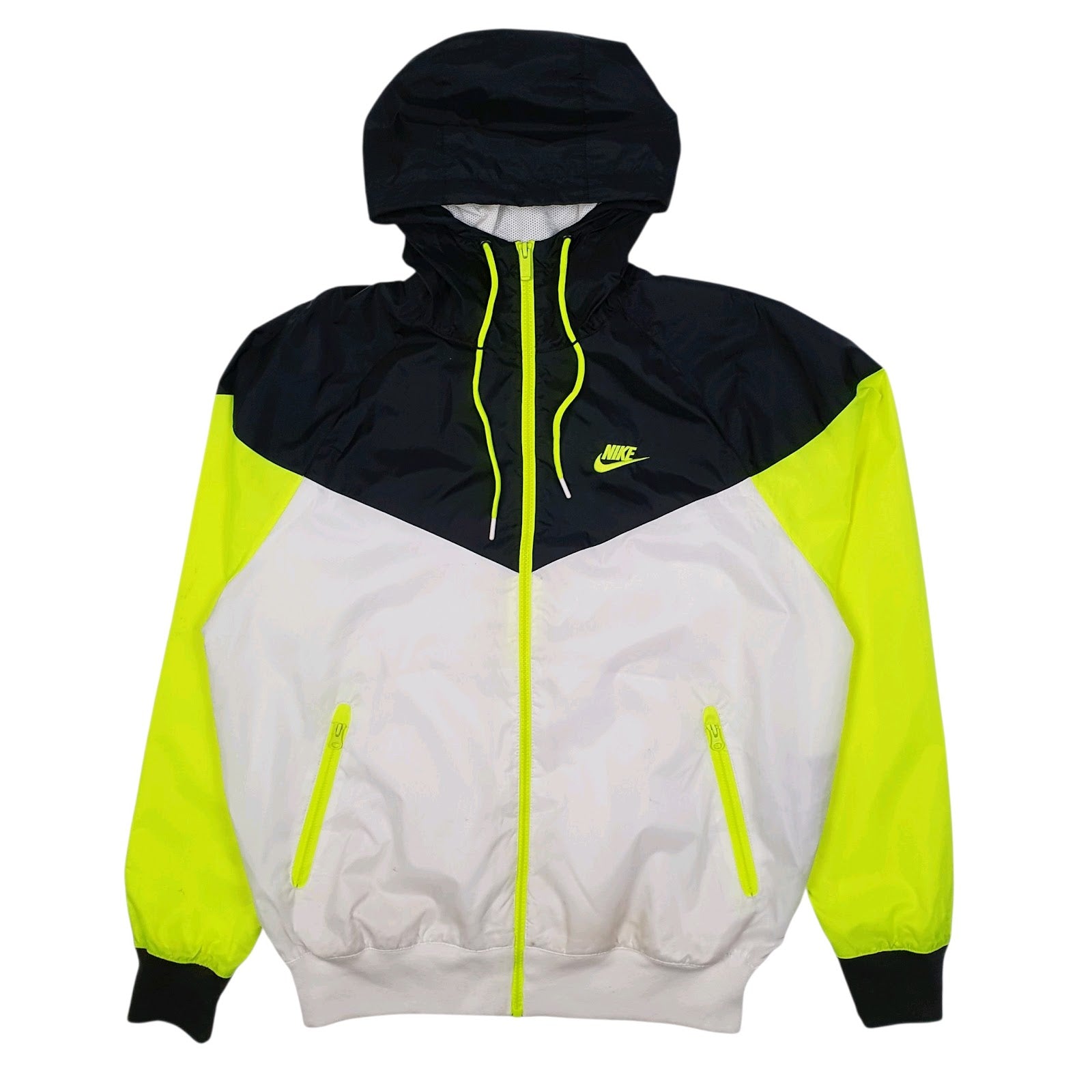 Mens White Nike Windrunner Hoodie Coat