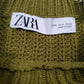 Womens Green Zara Cropped Knit Crewneck Jumper