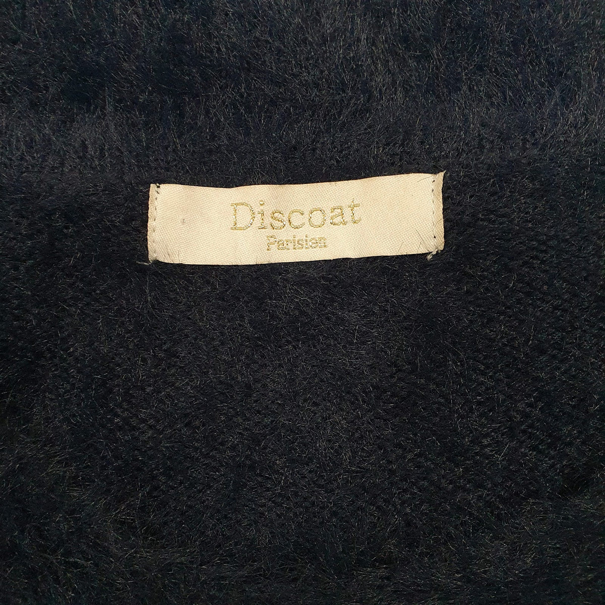 Womens Navy Discoat Fluffy V Neck Jumper