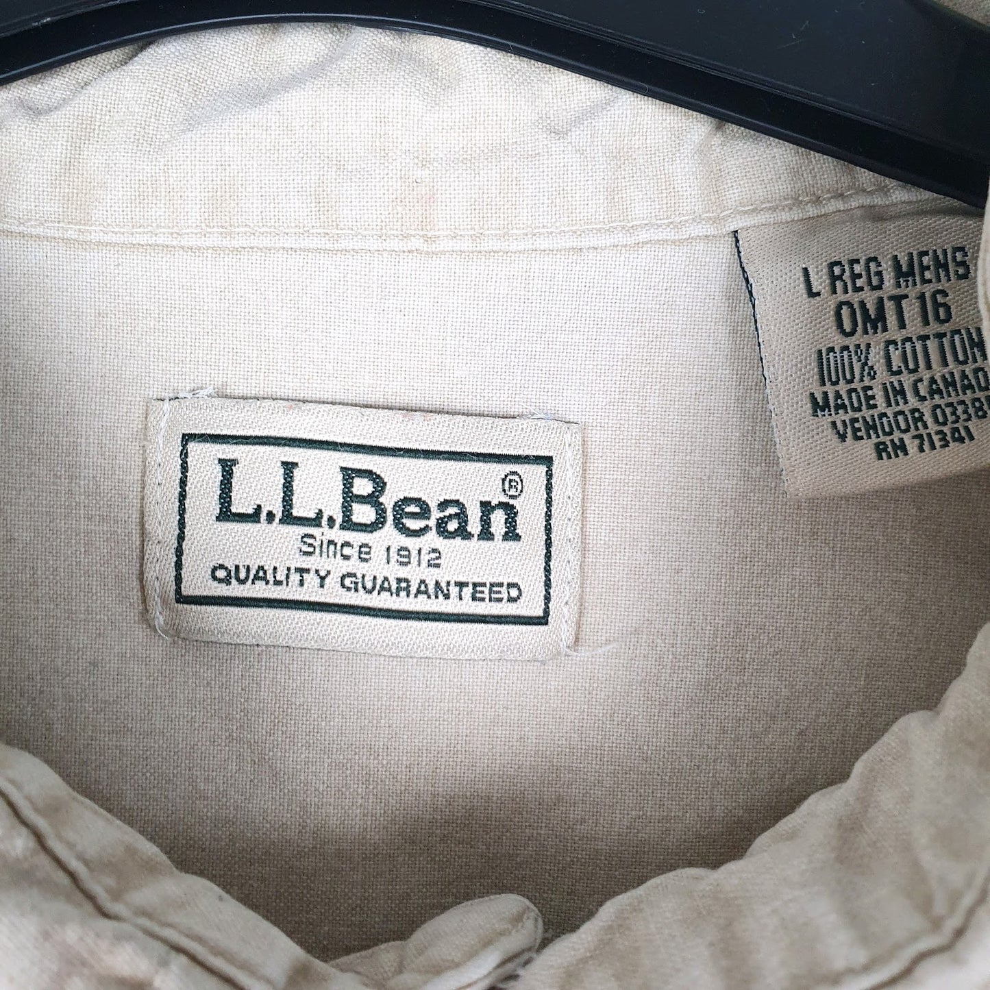 Mens Beige L.L.Bean   Shirt