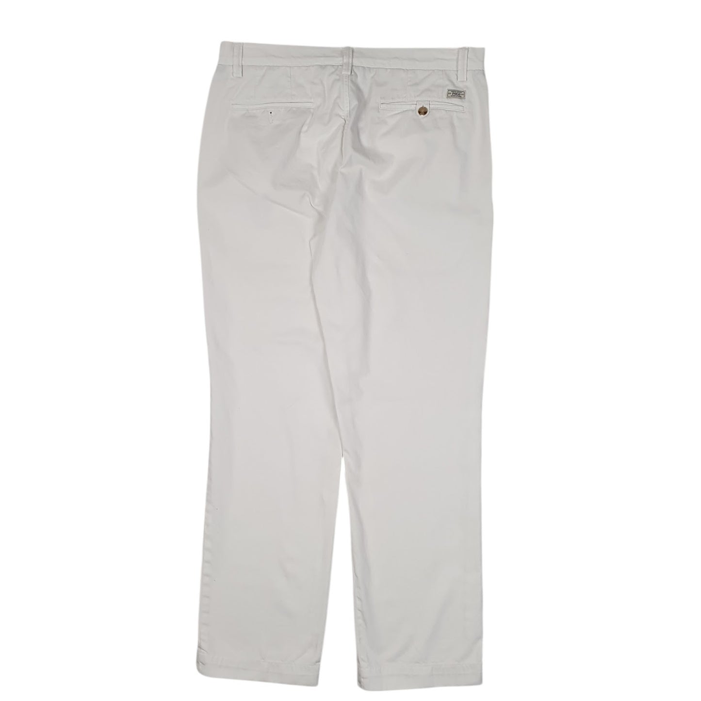 Mens White Polo Ralph Lauren Classic Fit  Trousers