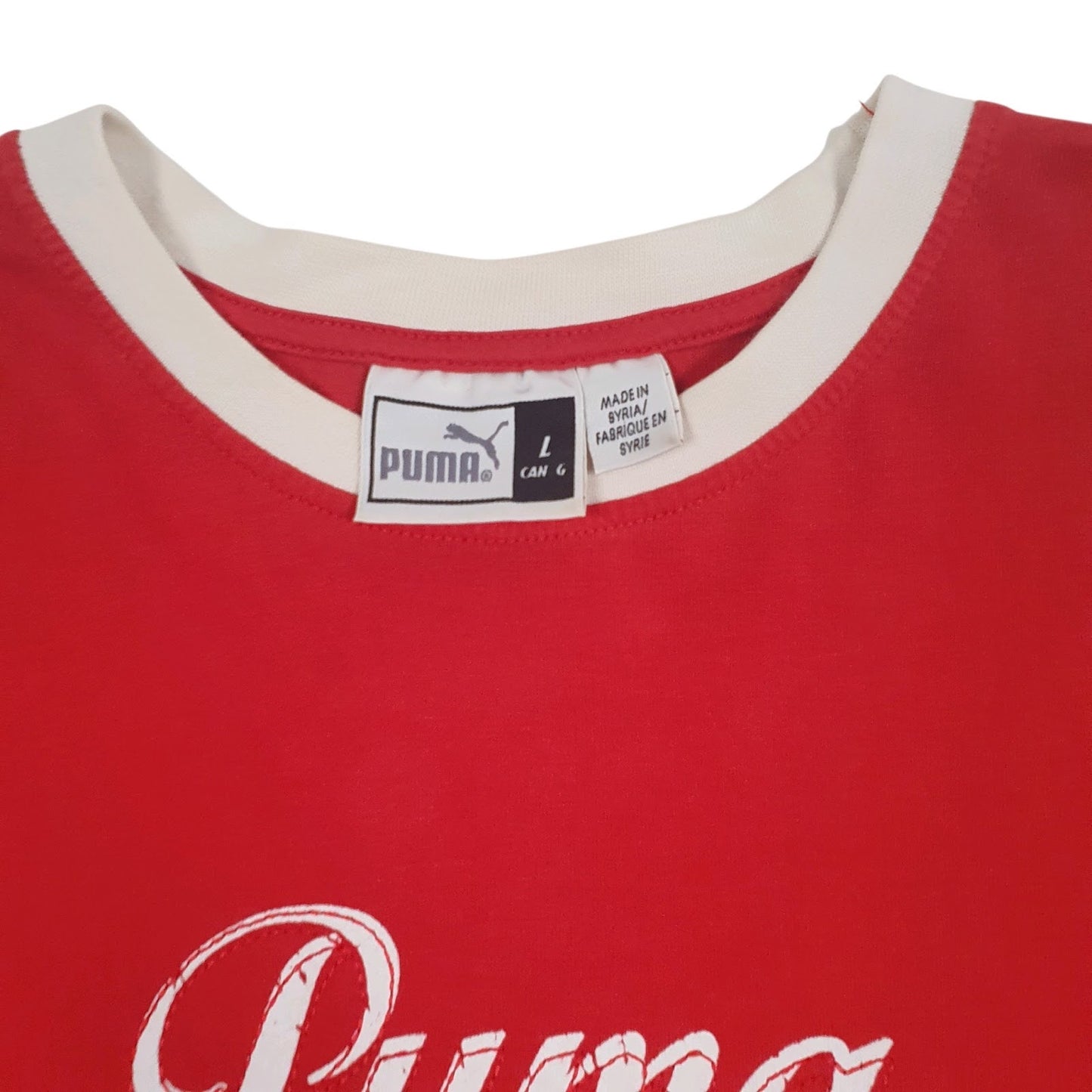 Mens Red Puma Spellout  T Shirt