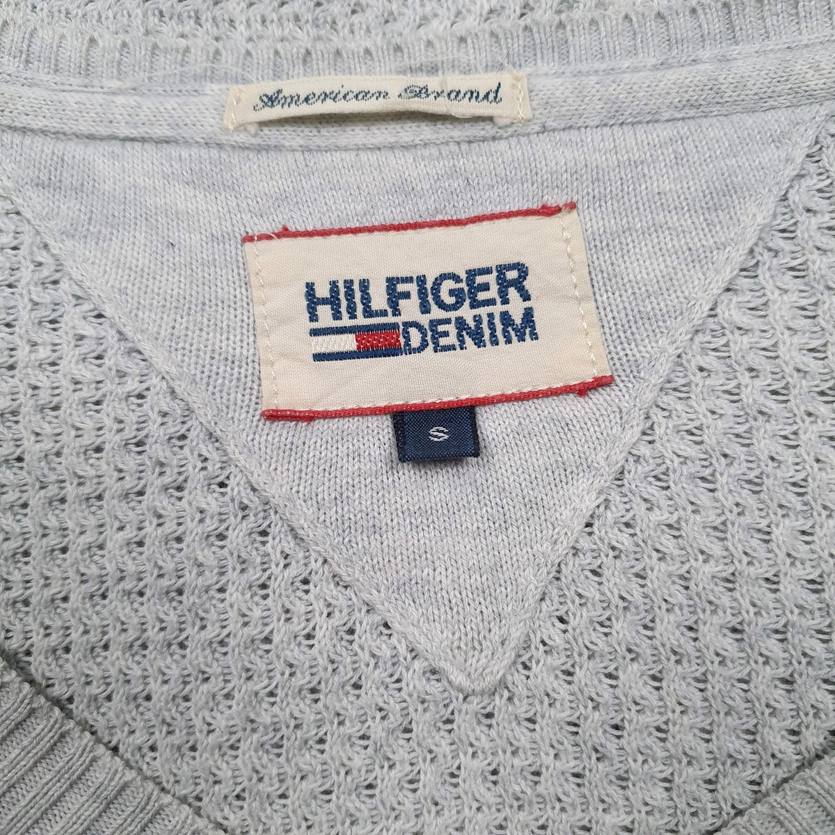 Mens Grey Tommy Hilfiger Knit V Neck Jumper