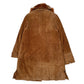 Womens Brown Real Leather Longline  Coat