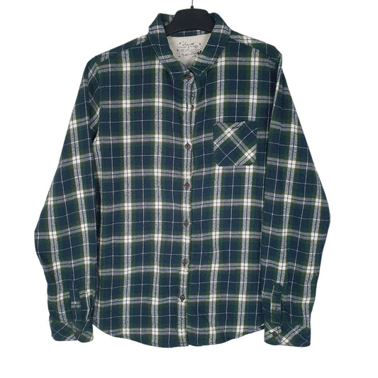 Mens Navy Earth Flannel Long Sleeve Shirt