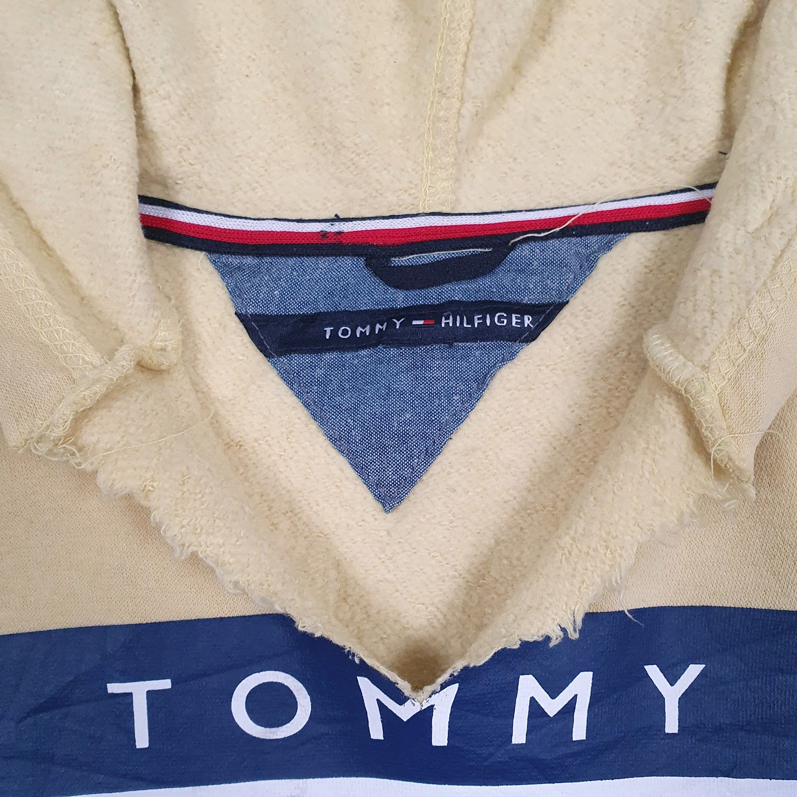 Womens Yellow Tommy Hilfiger Spellout Hoodie Jumper