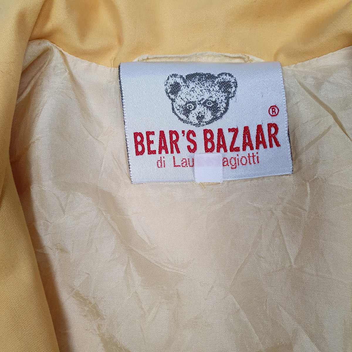 Womens Yellow Laura Biagiotti Bears Bazaar Vintage 80s 90s  Coat