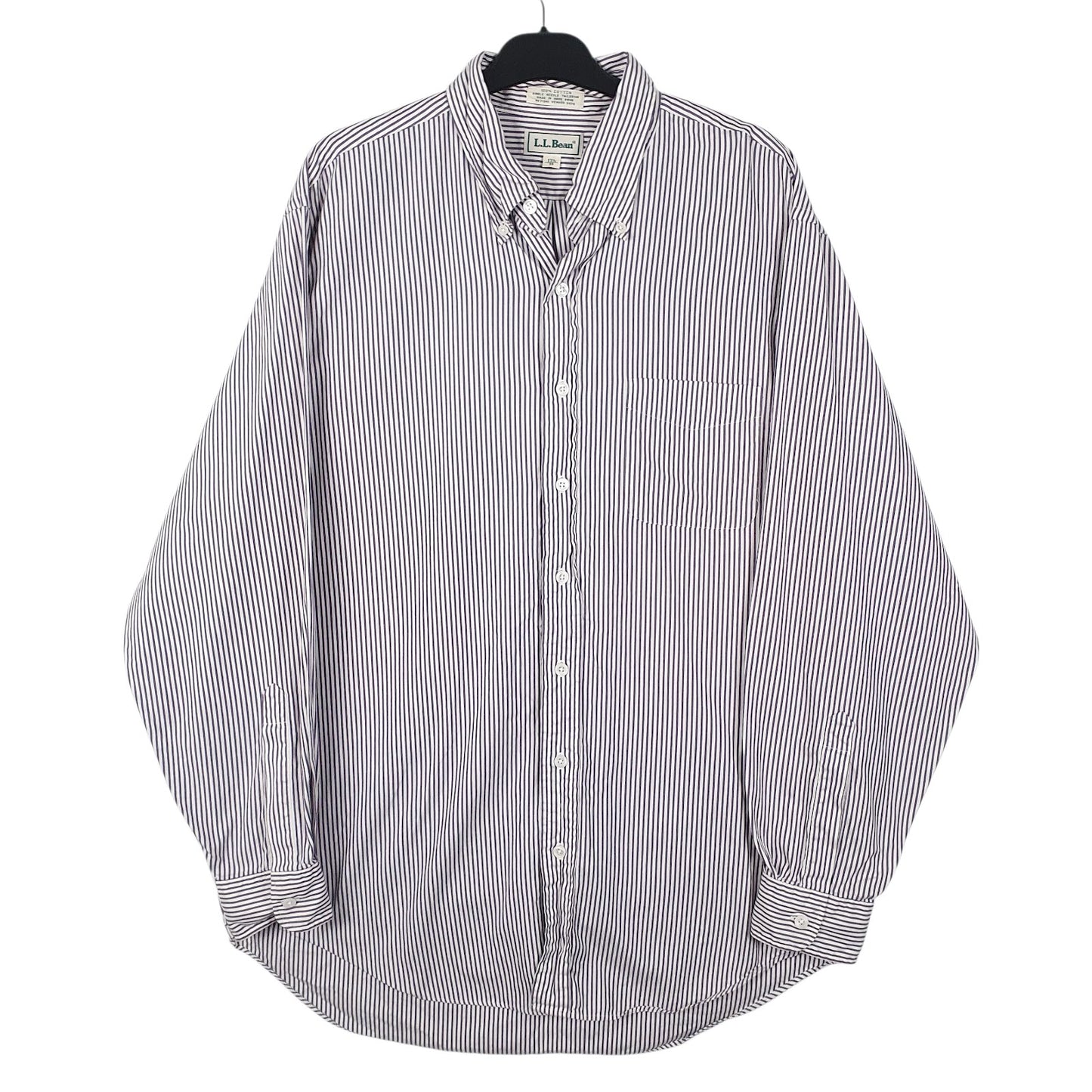 Mens Purple L.L.Bean Vintage 90s Long Sleeve Shirt