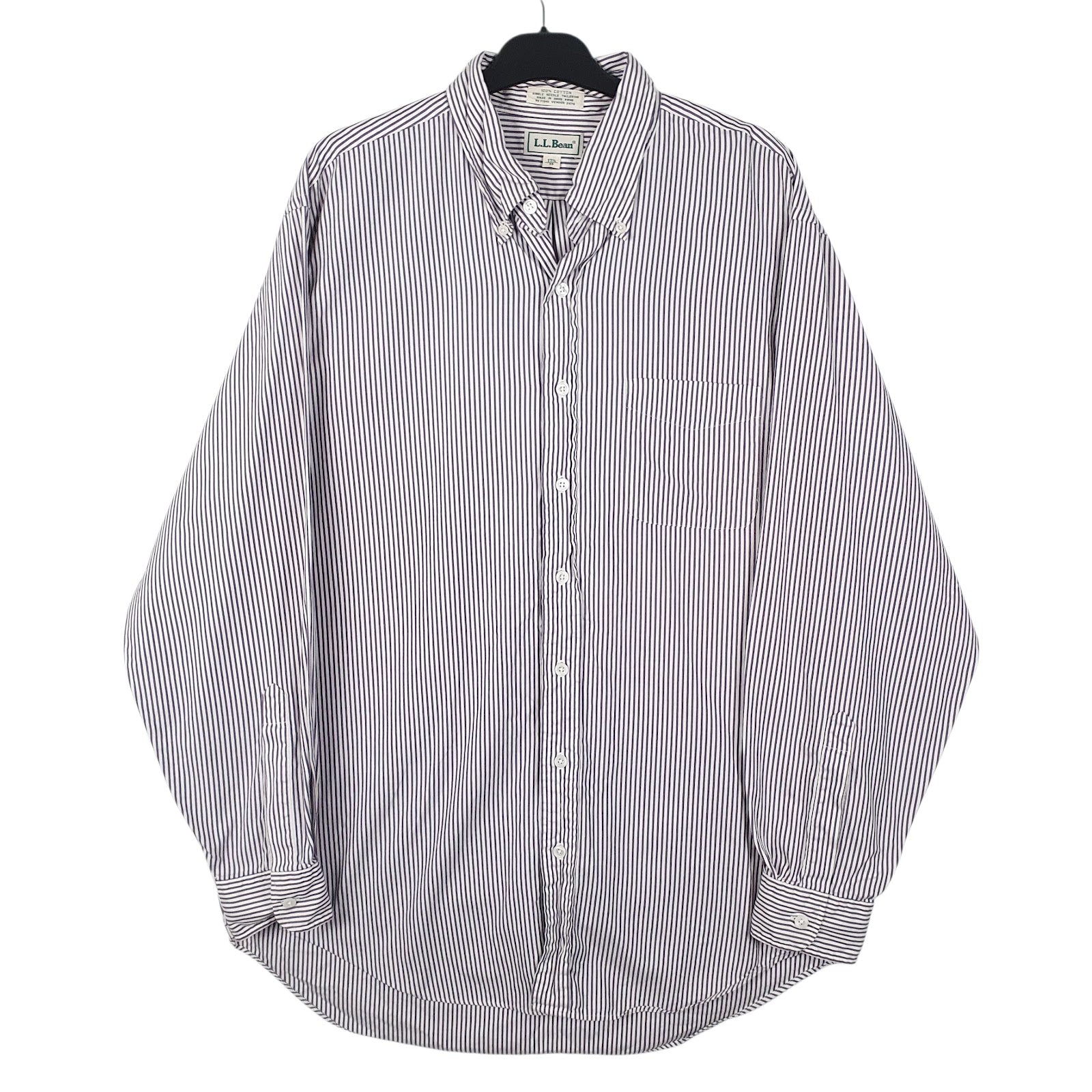 Mens Purple L.L.Bean Vintage 90s Long Sleeve Shirt