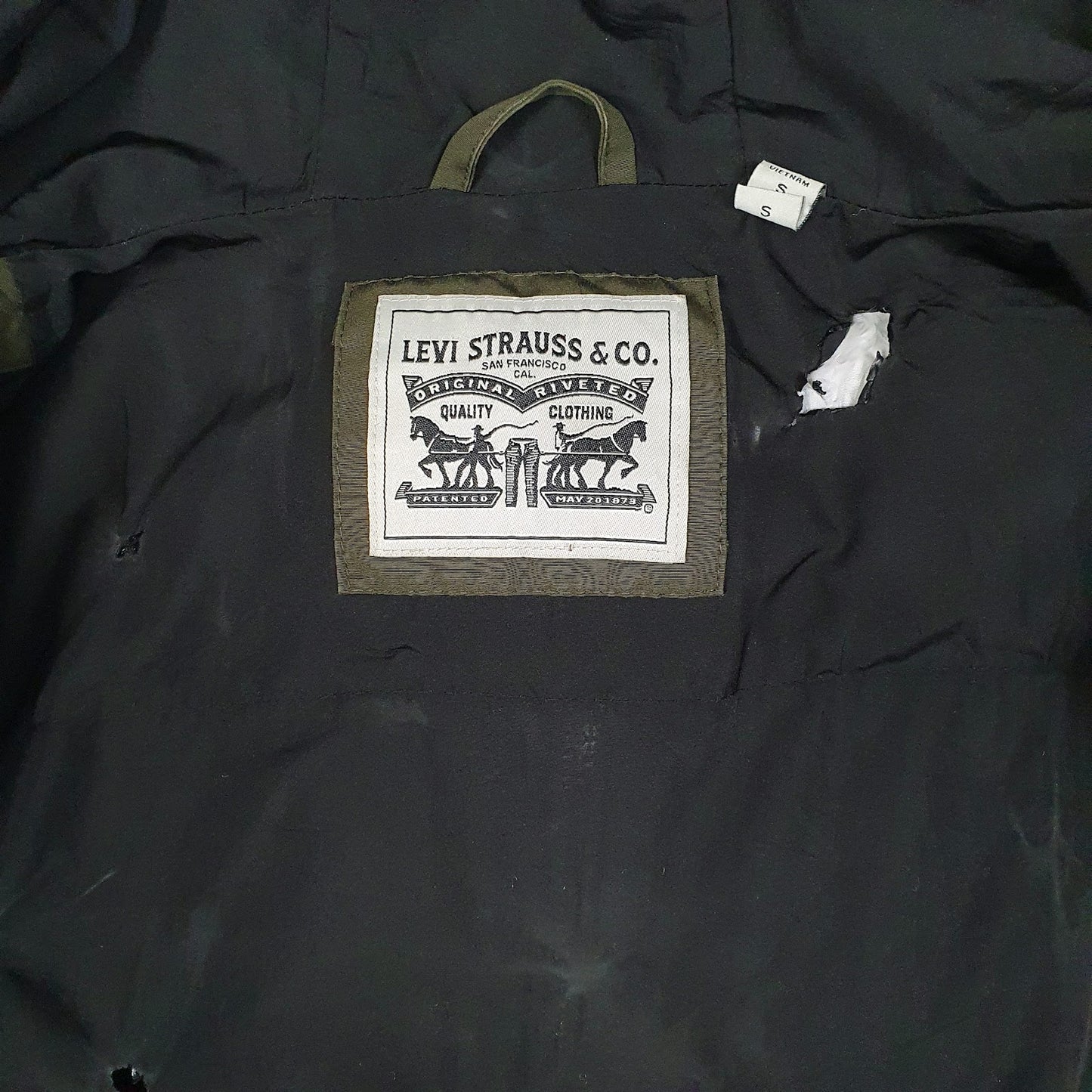 Mens Green Levis Parka  Coat