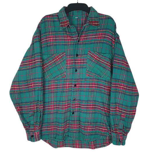 Mens Green Unbranded Flannel Long Sleeve Shirt