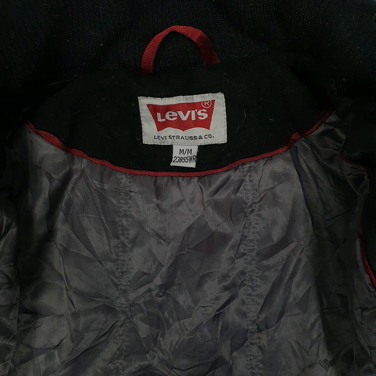 Mens Black Levis Duffle Formal  Coat