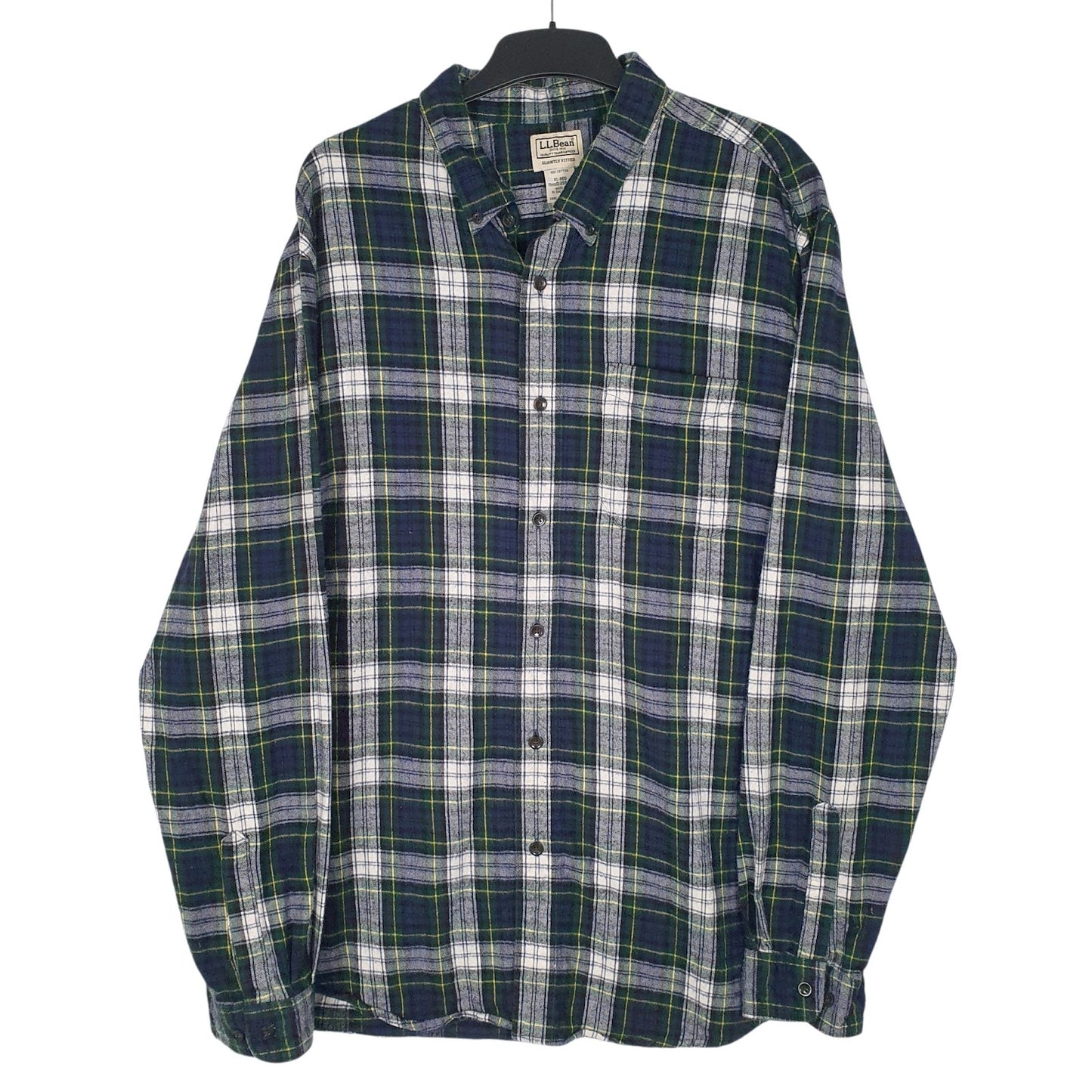 Mens Navy L.L.Bean Flannel Long Sleeve Shirt
