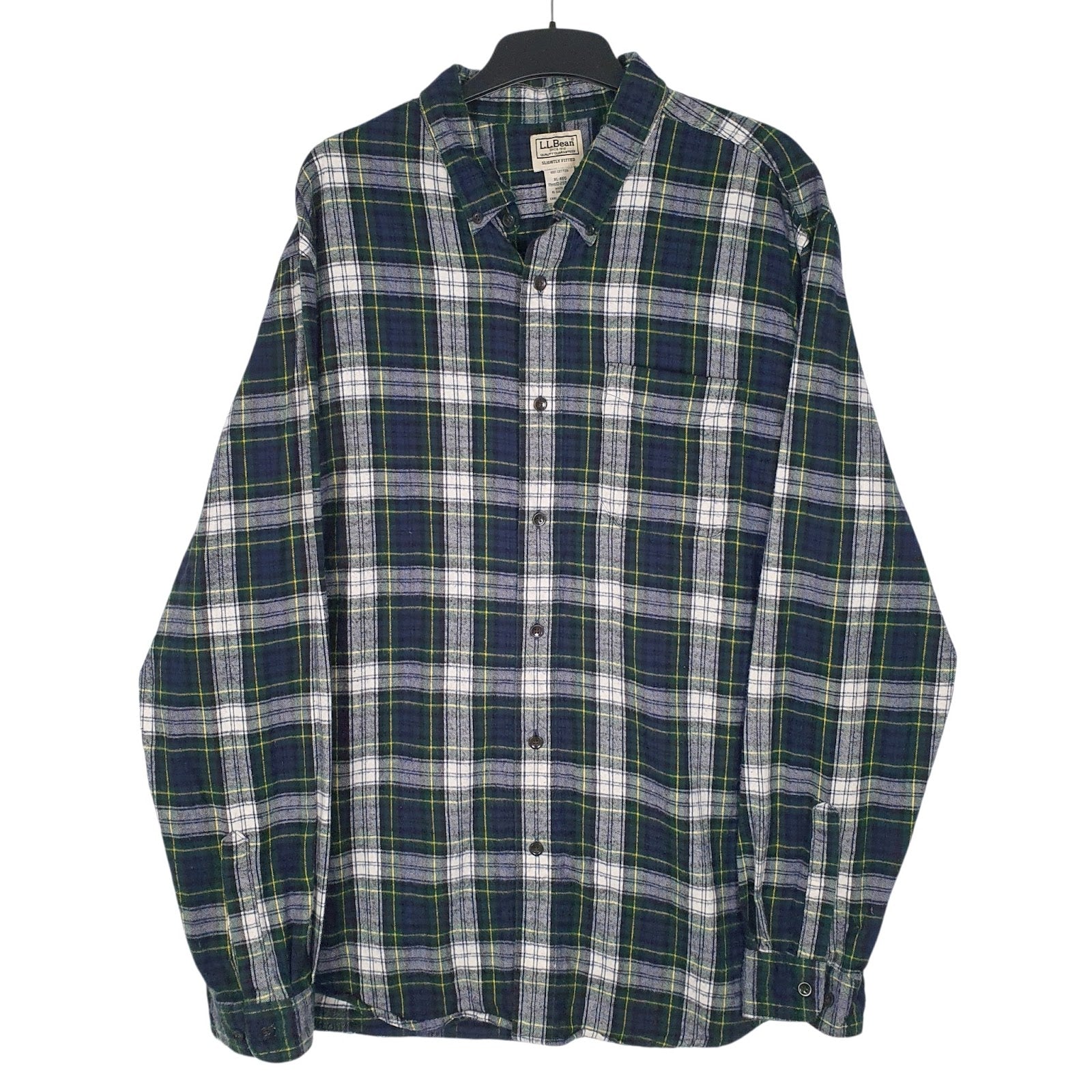 Mens Navy L.L.Bean Flannel Long Sleeve Shirt