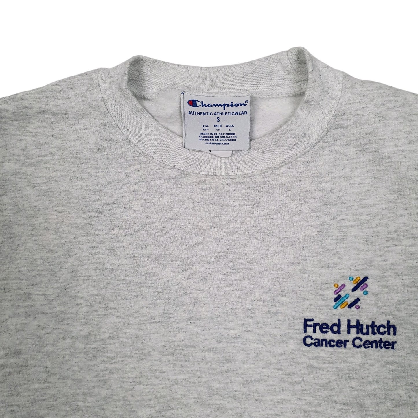 Mens Grey Champion Fred Hutch Cancer Center Crewneck Jumper