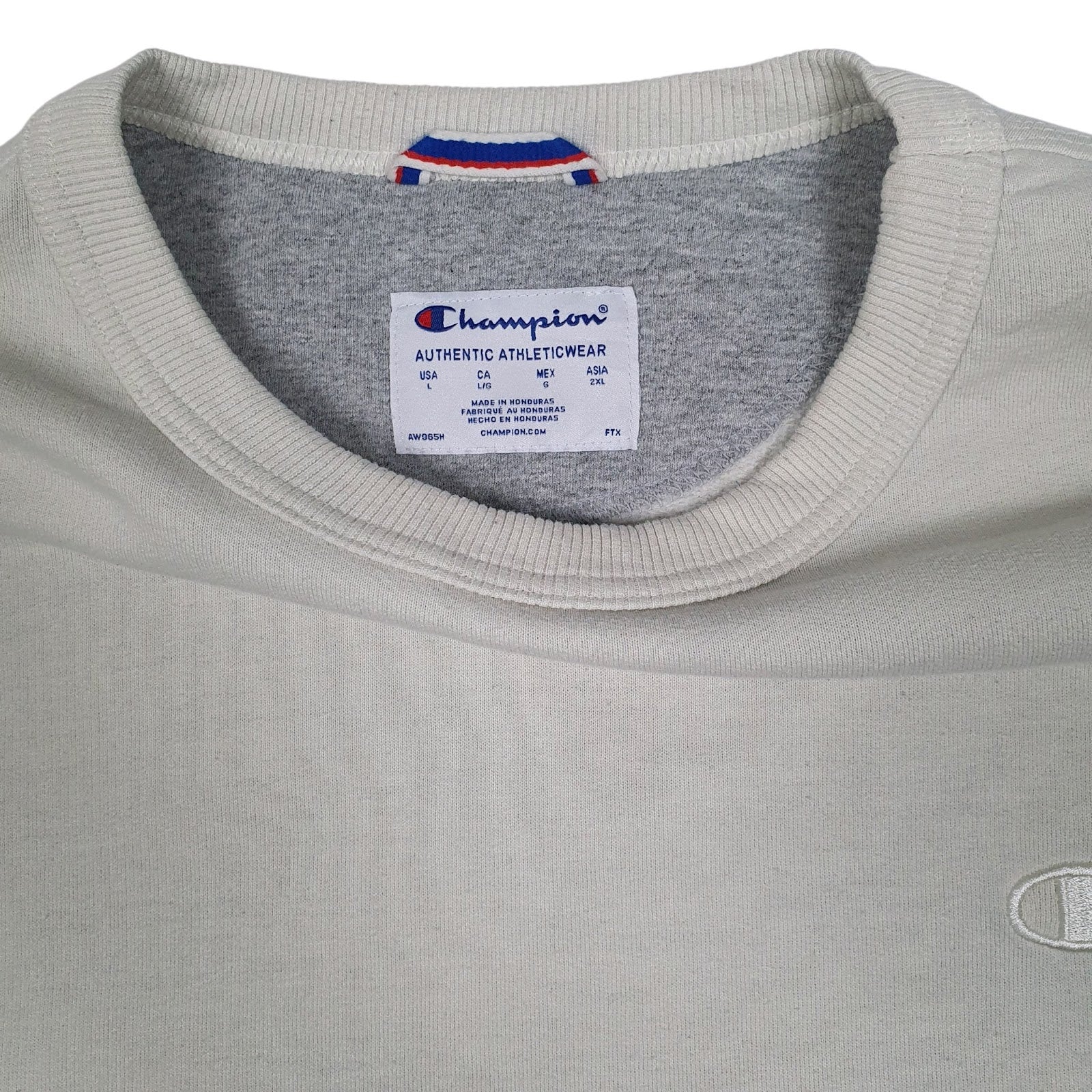 Mens Cream Champion  Crewneck Jumper