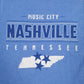 Mens Blue Unbranded Music City Nashville Tennesse  T Shirt