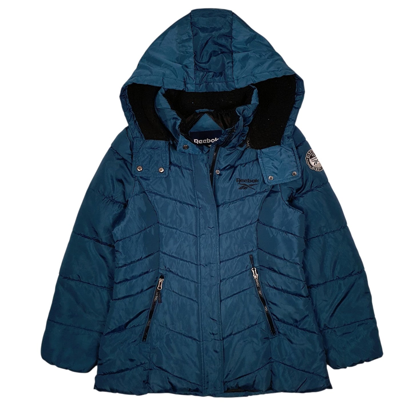Womens Blue Reebok Parka Hooded  Coat