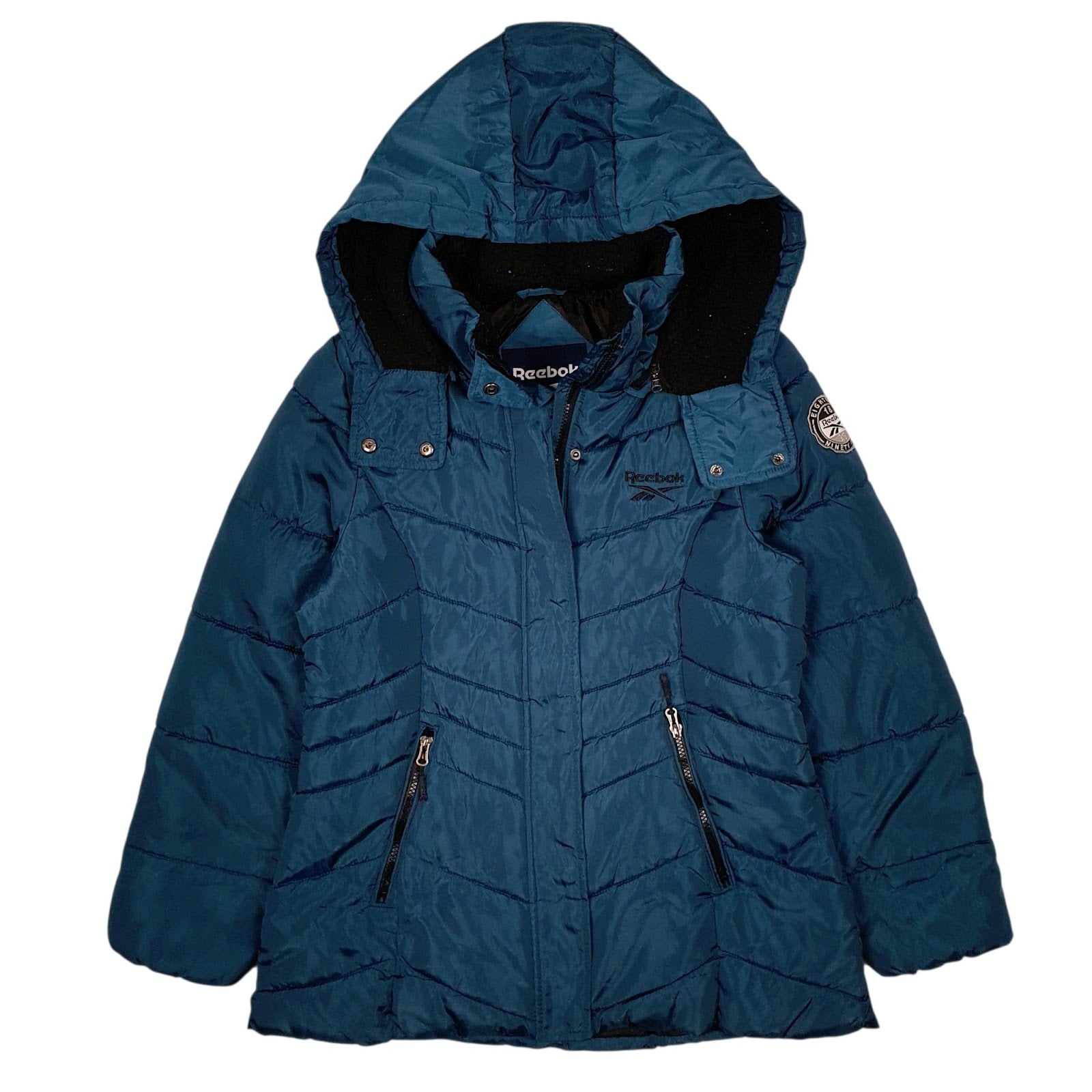 Womens Blue Reebok Parka Hooded  Coat