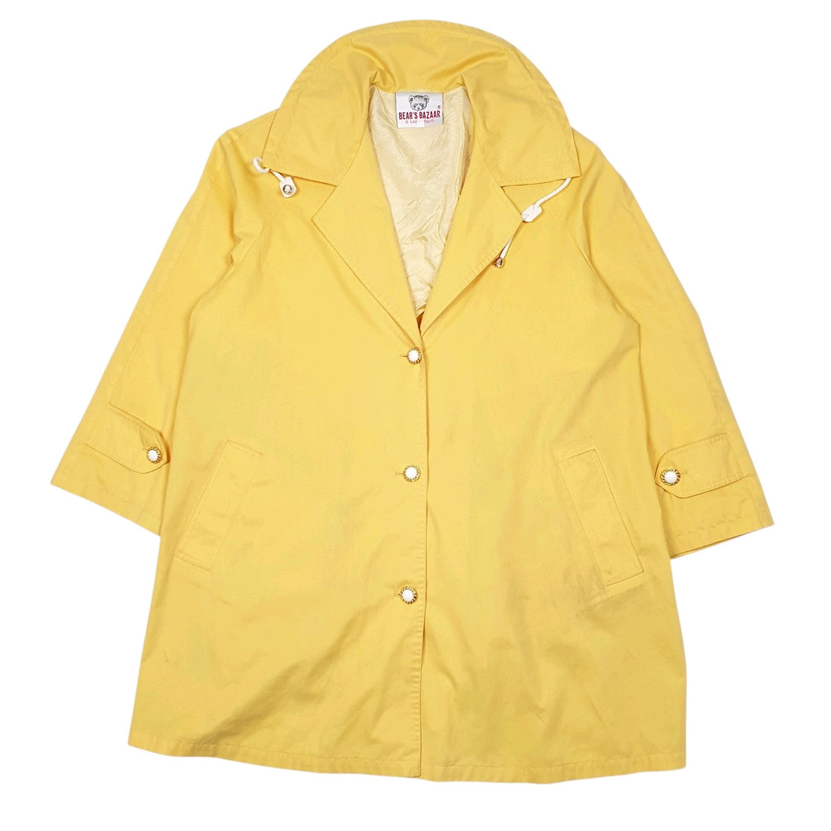 Womens Yellow Laura Biagiotti Bears Bazaar Vintage 80s 90s  Coat