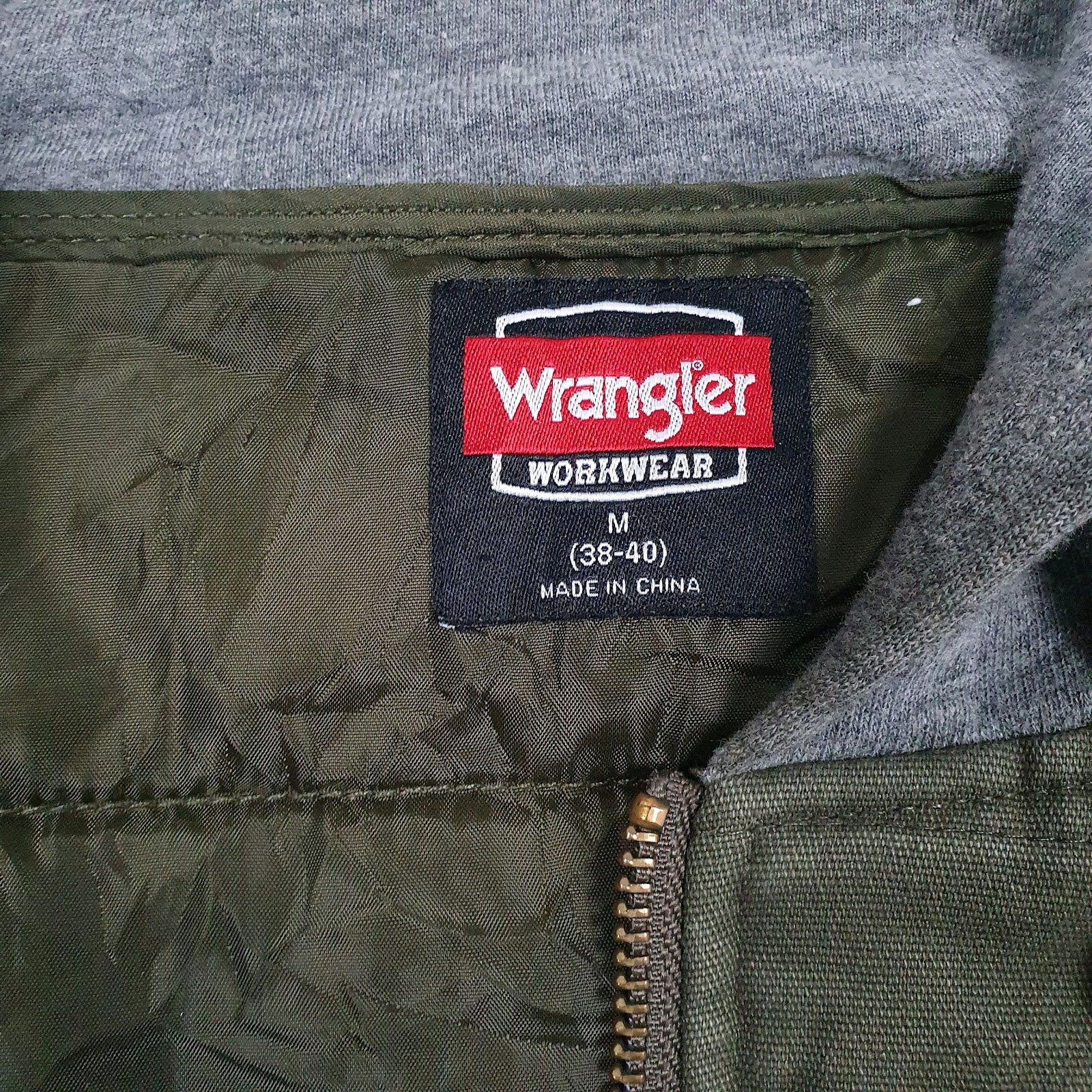 Mens Green Wrangler Workwear Padded  Coat