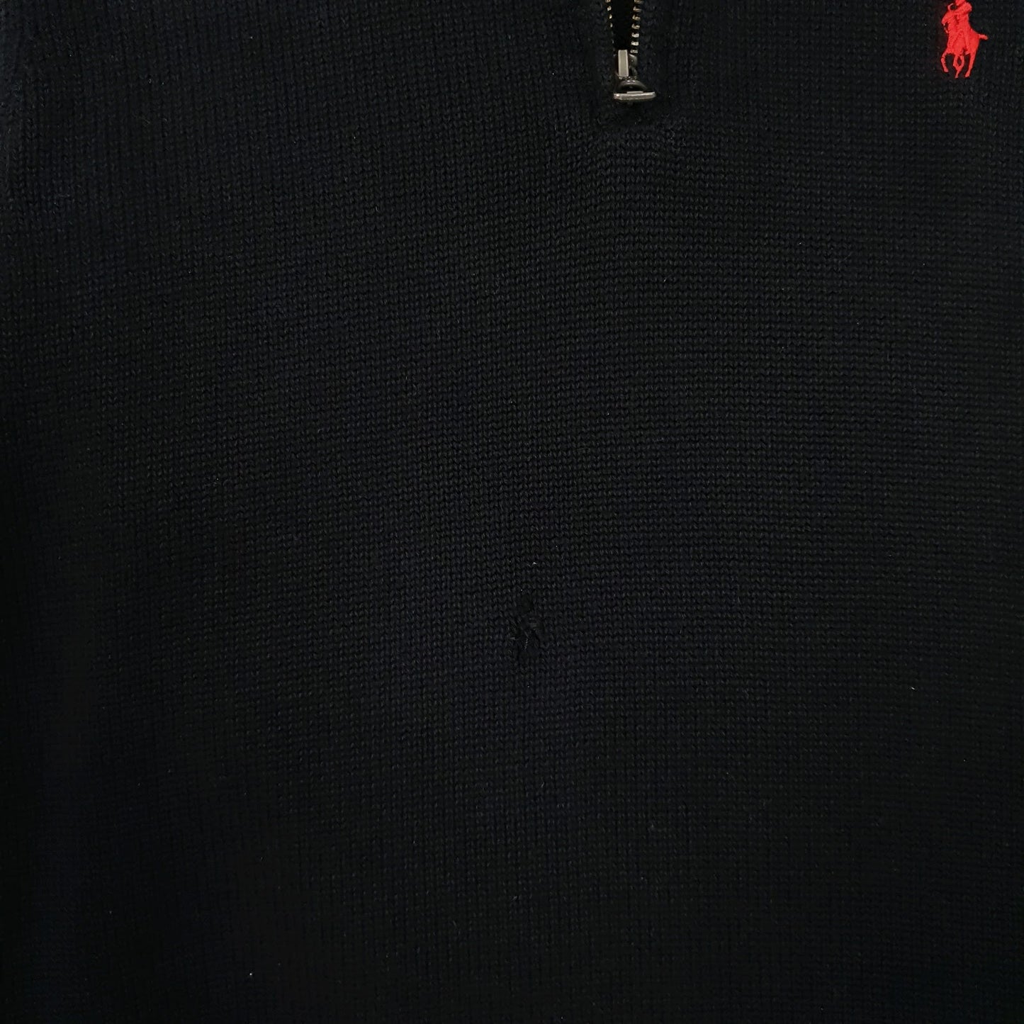 Mens Black Polo Ralph Lauren Knit Quarter Zip Jumper
