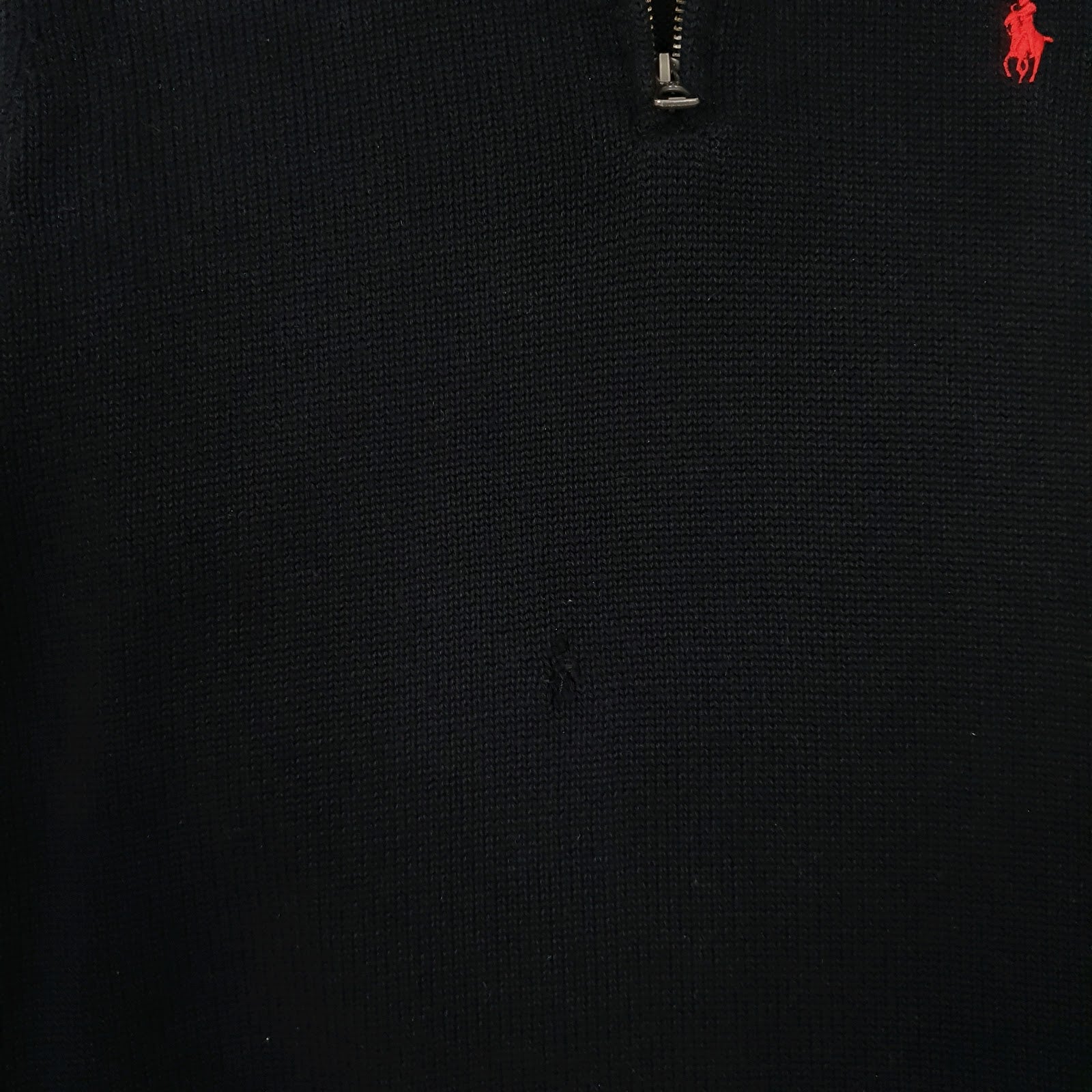 Mens Black Polo Ralph Lauren Knit Quarter Zip Jumper