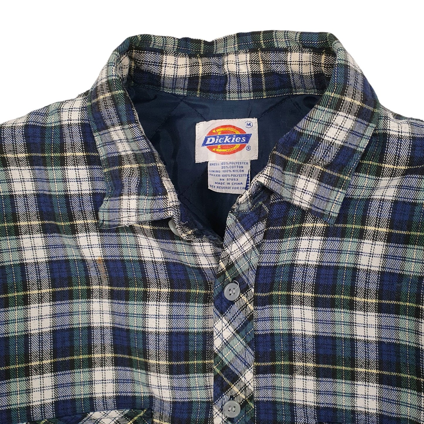 Mens Blue Dickies Quilted Plaid Vintage 2000s Hoodie Coat