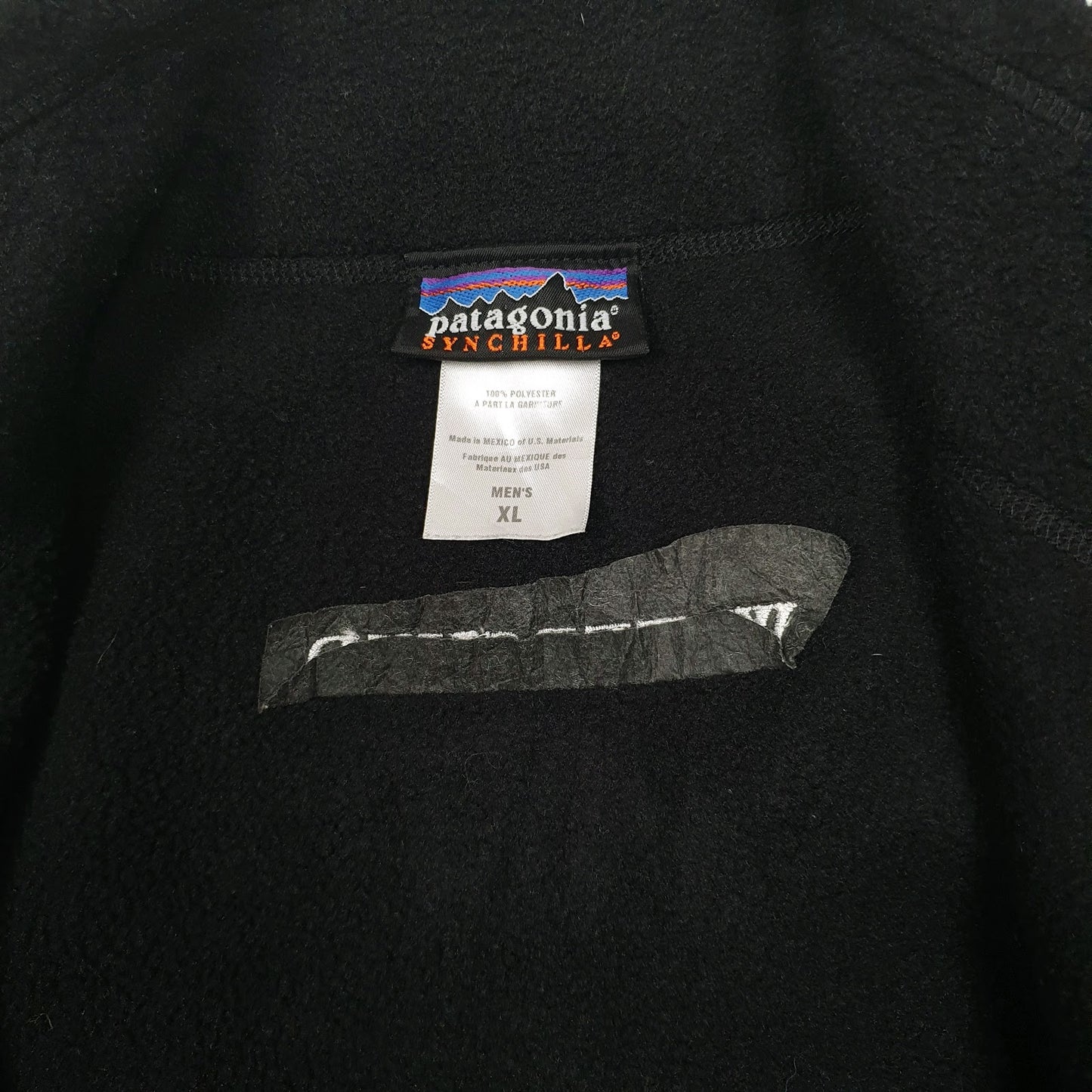 Mens Black Patagonia Synchilla Gilet Jumper