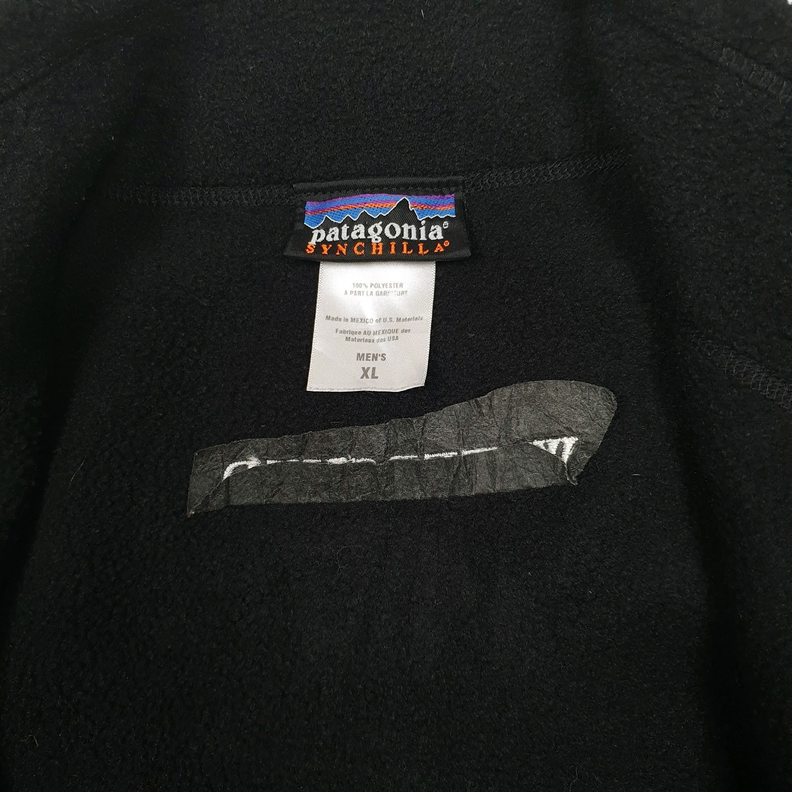 Mens Black Patagonia Synchilla Gilet Jumper
