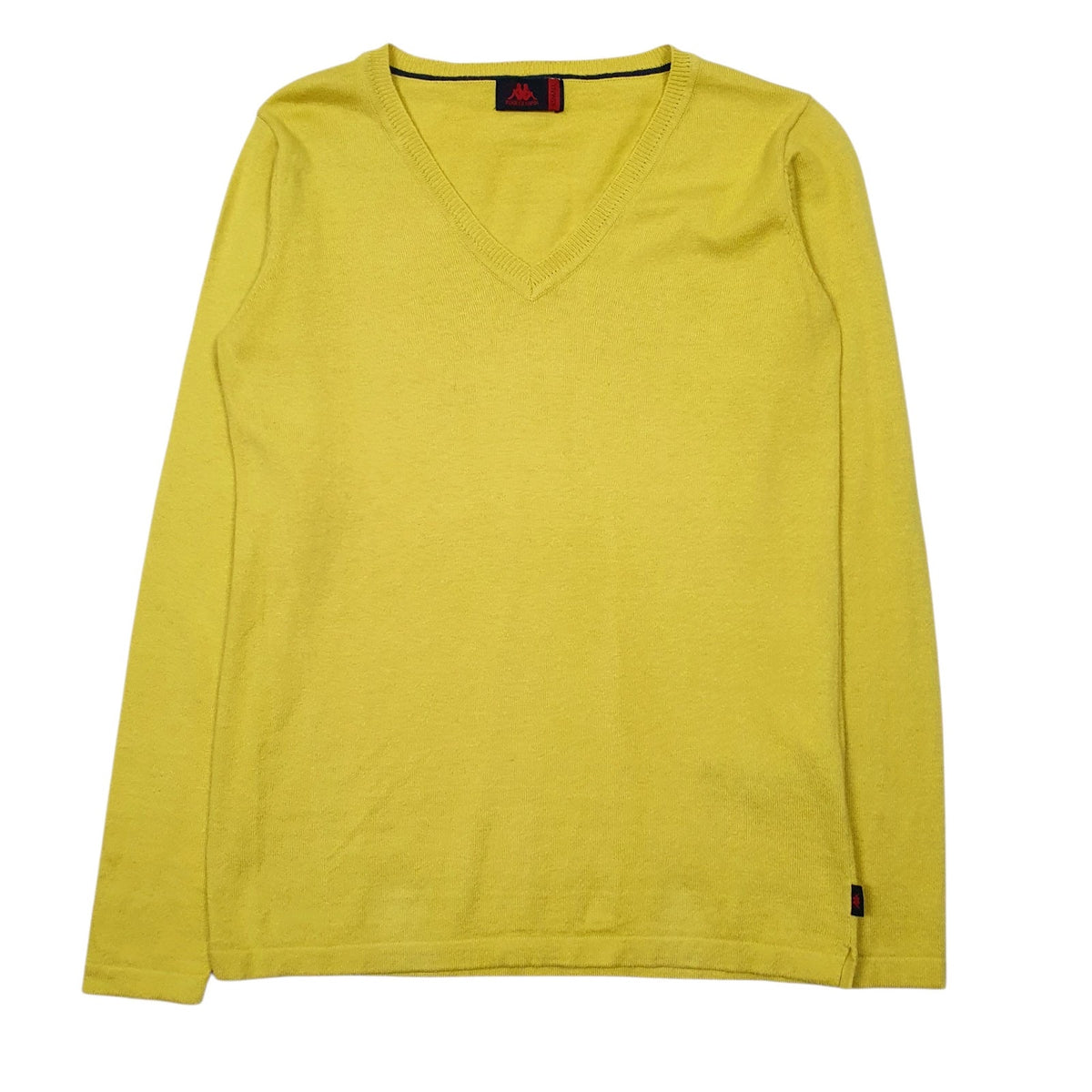 Mens Yellow Kappa  V Neck Jumper