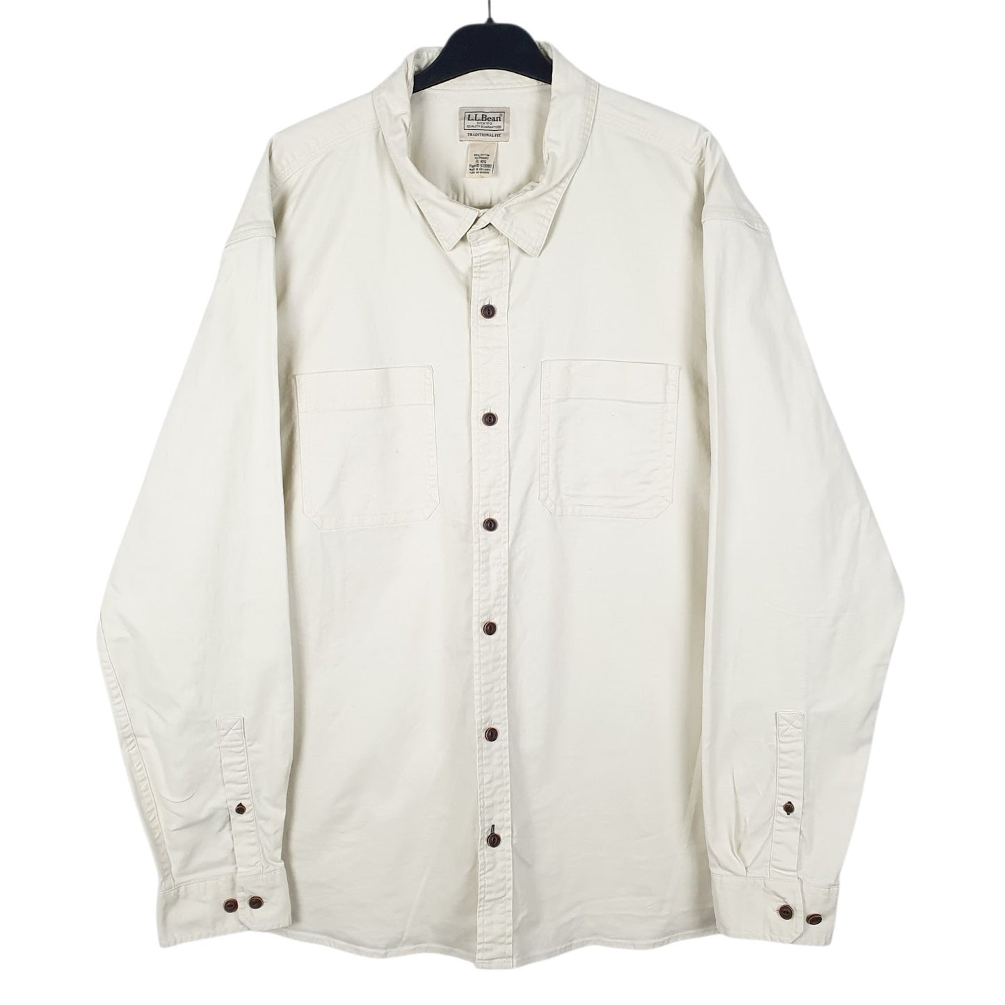 Mens Cream L.L.Bean  Long Sleeve Shirt