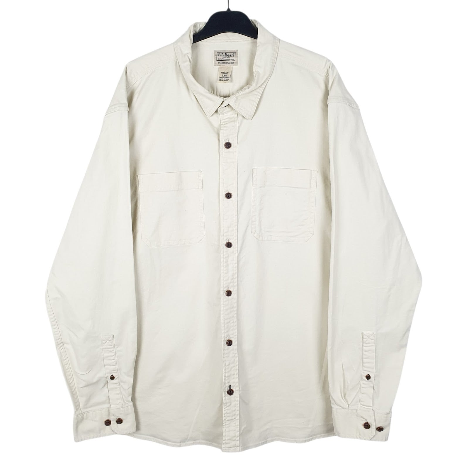Mens Cream L.L.Bean  Long Sleeve Shirt