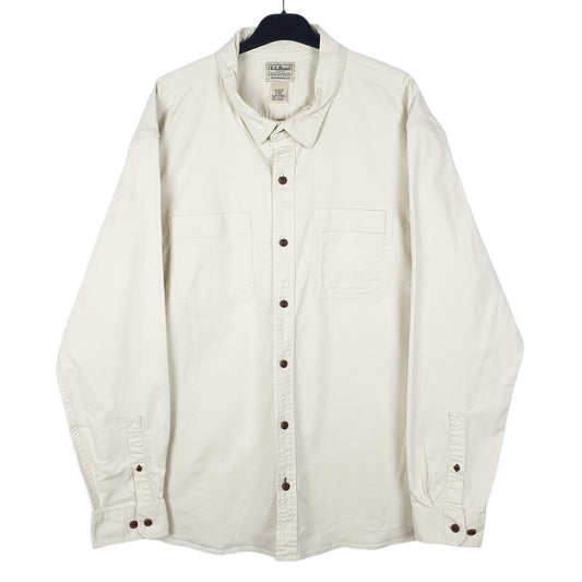 Mens Cream L.L.Bean  Long Sleeve Shirt