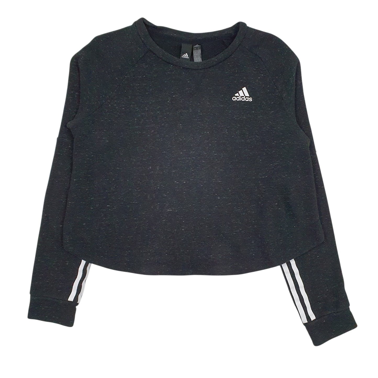 Womens Black Adidas  Crewneck Jumper