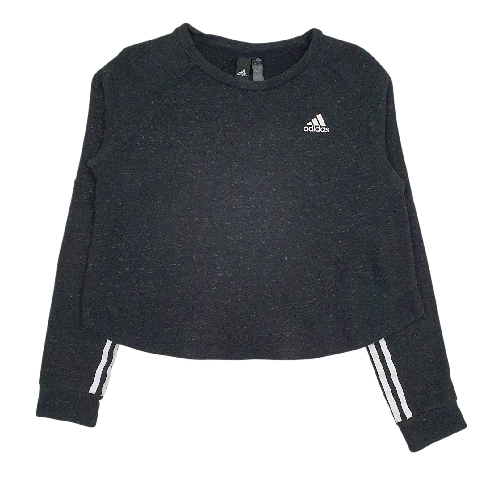 Womens Black Adidas  Crewneck Jumper