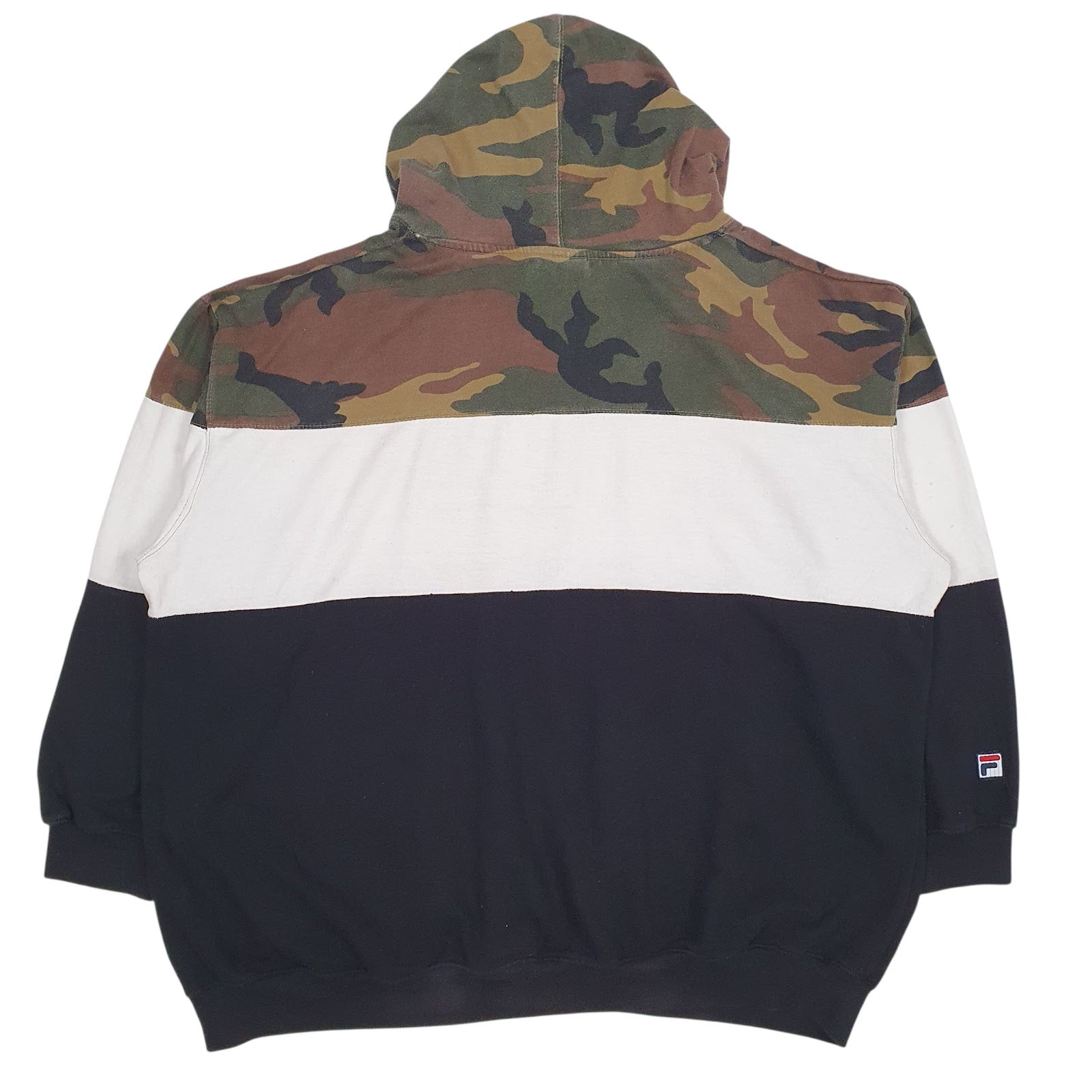 Mens Black Fila Spellout Hoodie Jumper