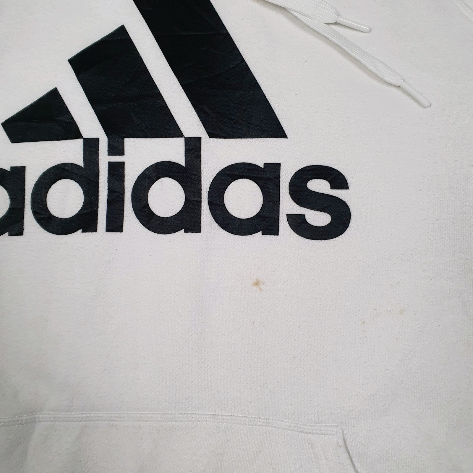 Mens White Adidas  Hoodie Jumper