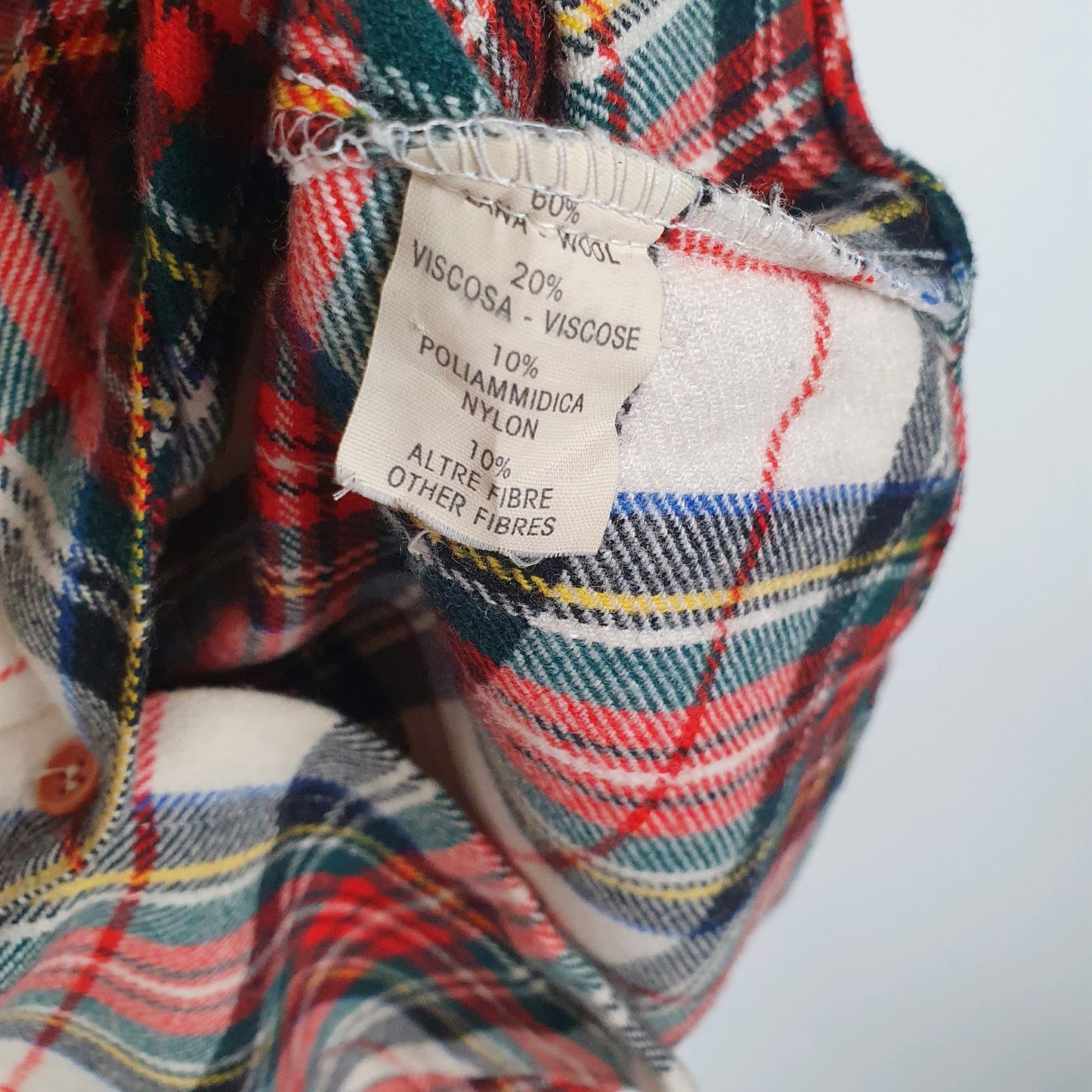 Mens Red Collex Vintage 80s Plaid Flannel  Shirt