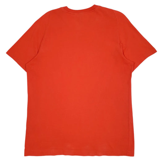 Mens Orange Adidas Spellout  T Shirt