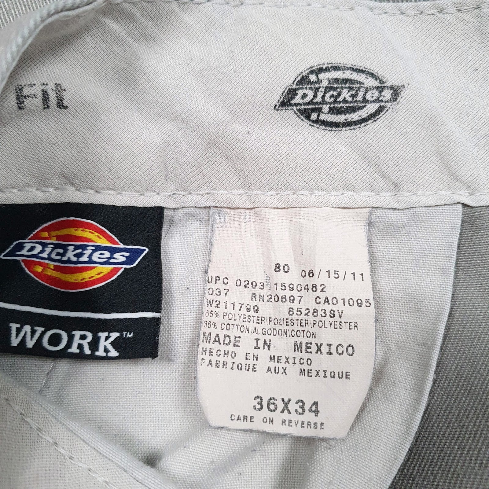Mens Grey Dickies Workwear Double Knee Crewneck Trousers