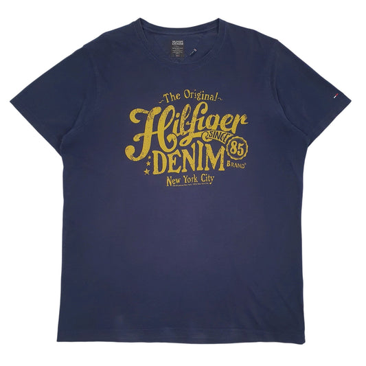 Mens Navy Tommy Hilfiger Spellout Short Sleeve T Shirt