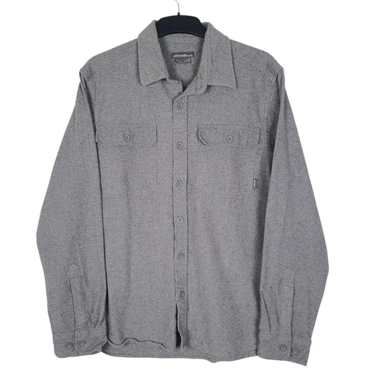 Mens Grey Eddie Bauer Chamois Heavyweight Long Sleeve Shirt