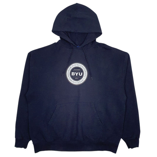 Mens Navy Champion BYU Hoodie Jumper
