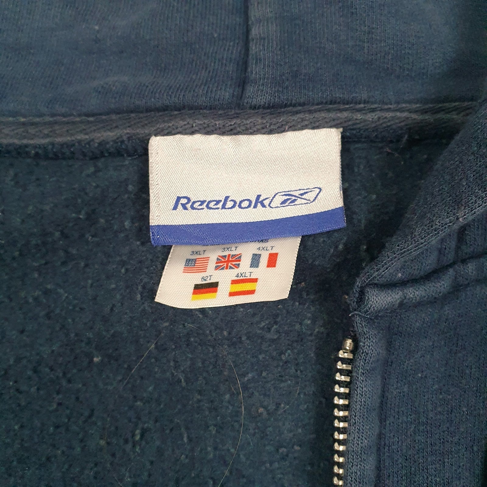 Mens Navy Reebok  Full Zip Jumper