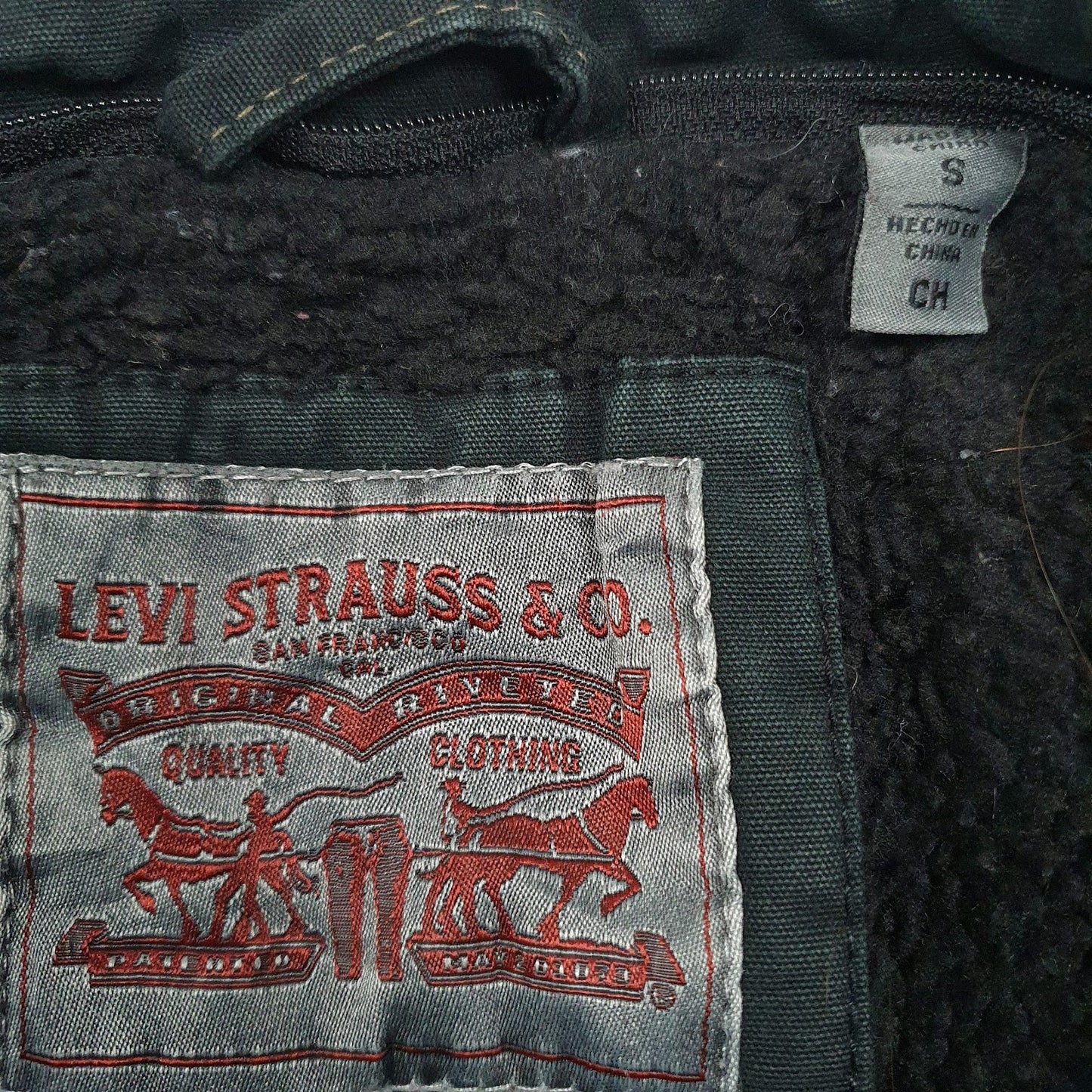 Mens Black Levis Padded  Coat