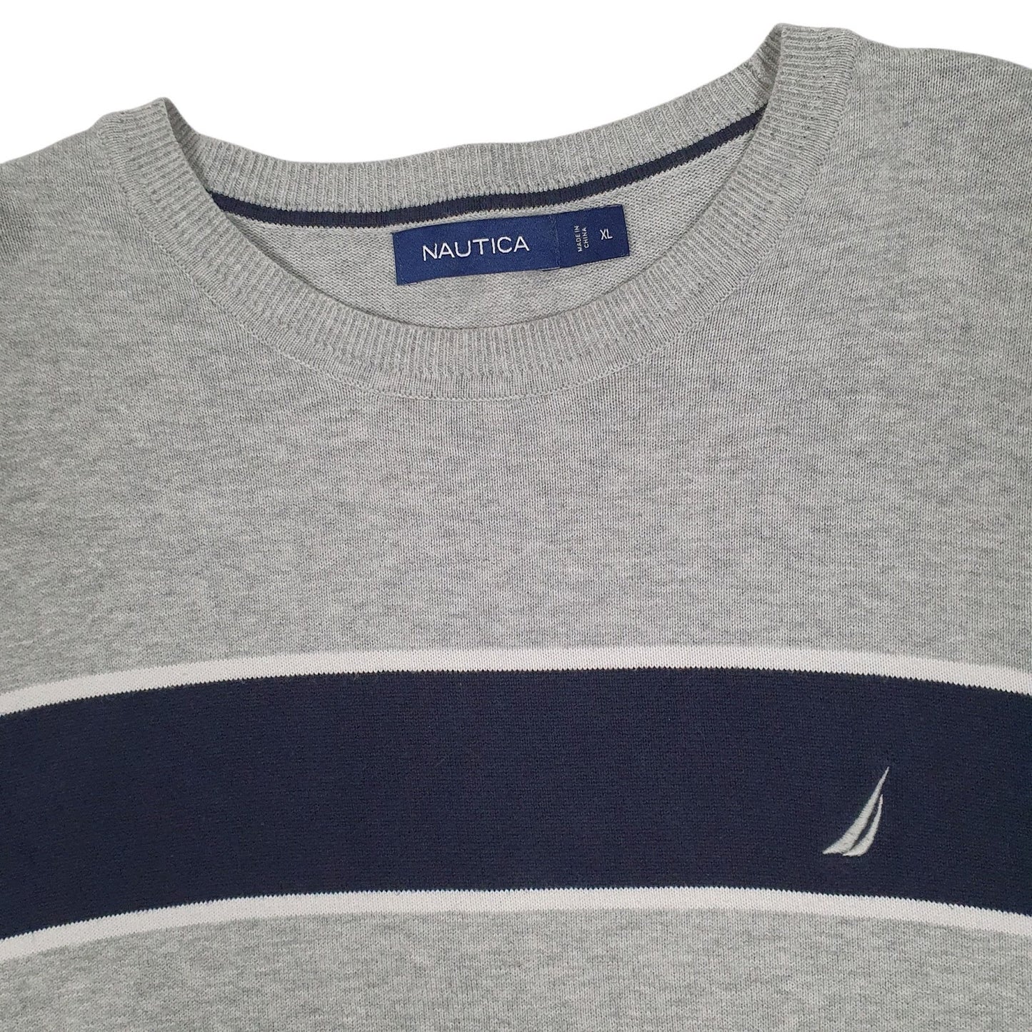 Mens Grey Nautica  Crewneck Jumper