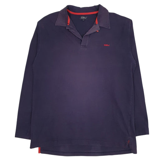 Mens Navy DBJ Rugby Long Sleeve Polo Shirt
