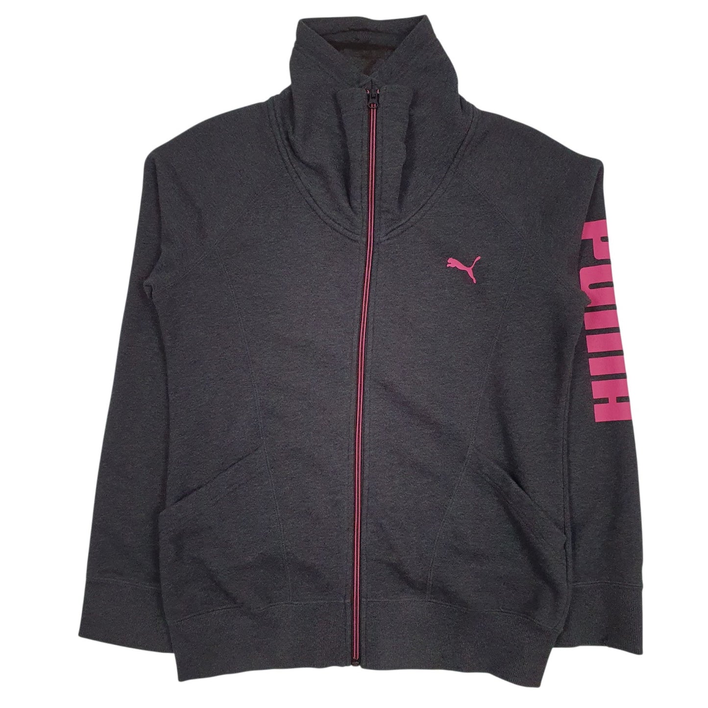 Womens Grey Puma Shoal Full Zip Jumper