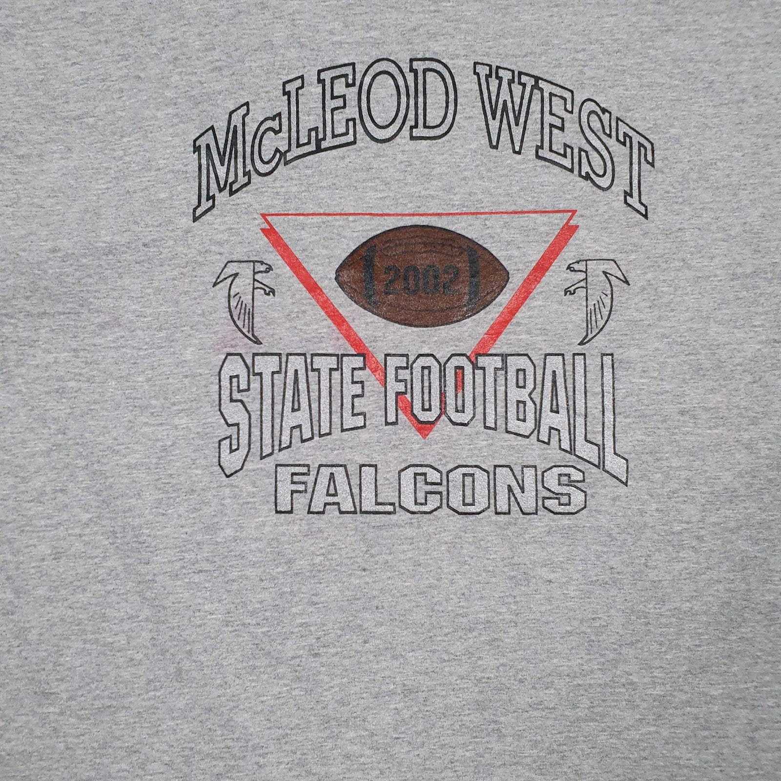 Mens Grey Fruit Of The Loom McLeod West State Football Falcons  T Shirt